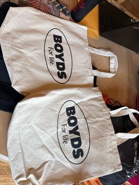 BOYDS For life. Canvas Tote Bag - White with Black Logo